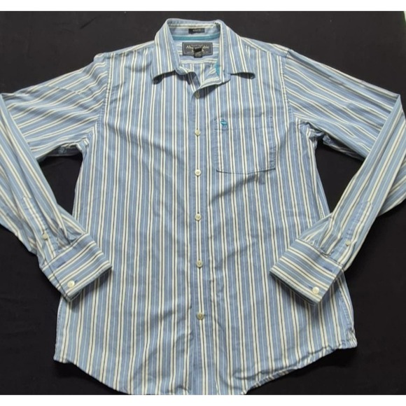 M & M Other - Abercrombie & Fitch Muscle men's blue/white strip button down LS shirts sz. M